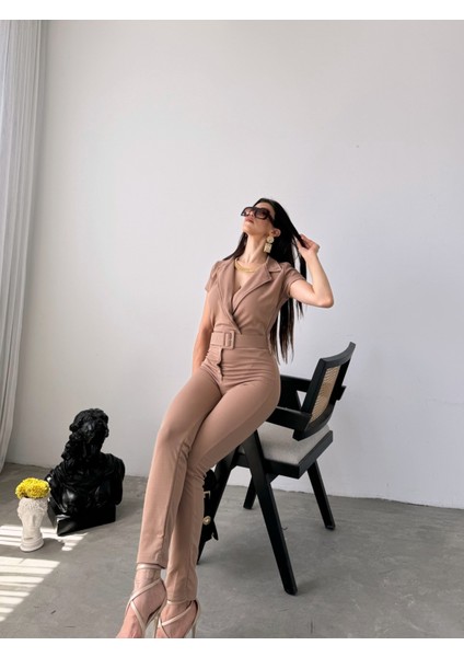 Yakalı Beli Kemerli Tulum modelleri