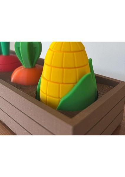 Hareketli Sebzeler Oyuncağı - Mısır - Havuç - Turp - Brokoli - Dekoratif Ürün