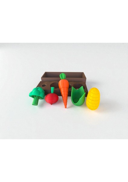 Hareketli Sebzeler Oyuncağı - Mısır - Havuç - Turp - Brokoli - Dekoratif Ürün