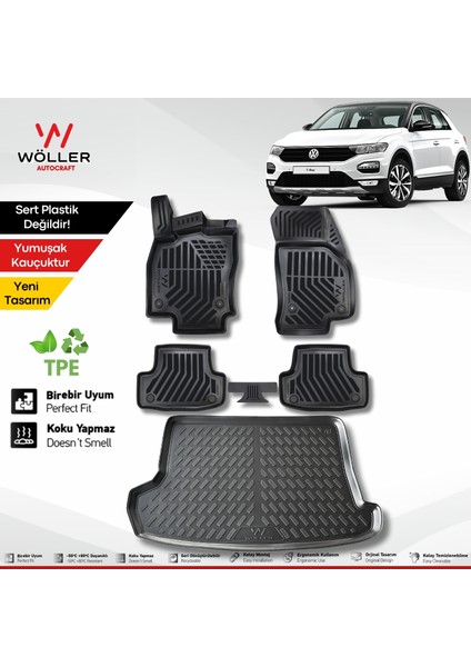 Volkswagen T Roc Paspas Bagaj Havuzu 2016 2025 Arası Uyumlu 3d Ultraflex Set