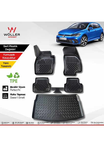 Yeni Volkswagen Polo Paspas Bagaj Havuzu Set 2021 Sonrası 3D Ultraflex Set