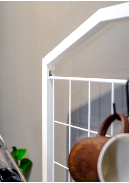 Bohem Beyaz Metal Mutfak Bangosu Safir Meşe Ahşap Kahve Köşesi Dekoratif Amaçlı Bar Masa modelleri