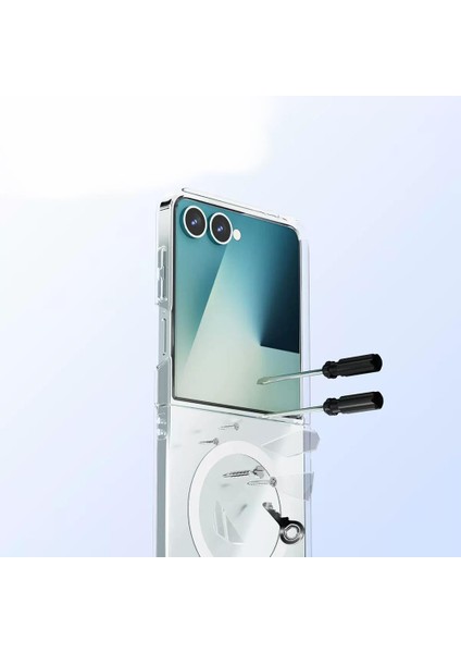 Galaxy Z Flip 7 Uyumlu Şeffaf Magsafe Kılıf Sararmayan Sert Pc Kapak modelleri