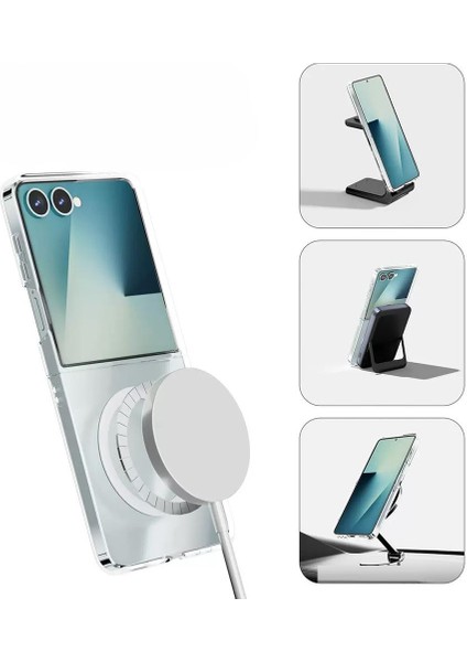 Galaxy Z Flip 7 Uyumlu Şeffaf Magsafe Kılıf Sararmayan Sert Pc Kapak fırsatları