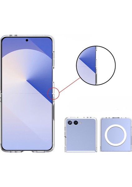 Galaxy Z Flip 7 Uyumlu Şeffaf Magsafe Kılıf Sararmayan Sert Pc Kapak indirimleri