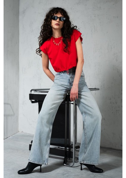 Kadın Mavi Yüksek Bel Baggy Pantolon Jeans fiyatları