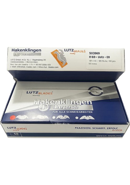 Kanca/çengel Bıçak Yedek Uç – 1000’LI Orijinal Lutz, Solingen, 65 Mikron fiyatları