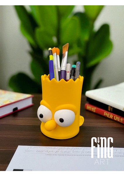 Bart Simpson Tasarımlı Kalemlik ve Organizer – Kalem, Fırça, Makyaj ve Banyo Düzenleyici