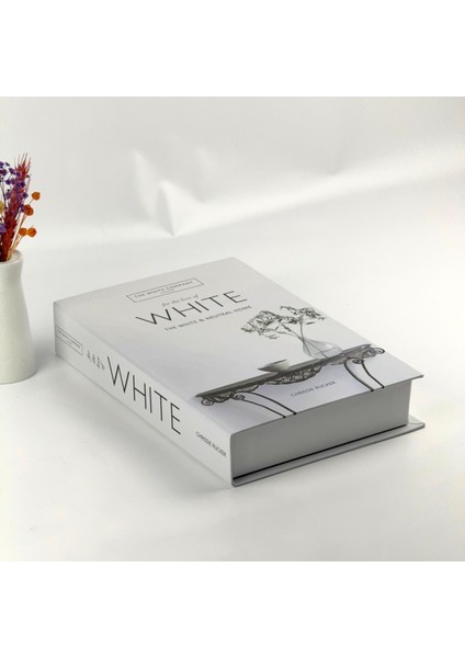 Kitap Görünümlü Dekoratif Kutu, Iskandinav Tarzı Kitap Şeklinde Saklama Kutusu, Ev Dekorasyonu, Modern Ev Dekorasyonu- White