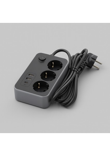 3 Prizli 3 USB Girişli Çocuk Akım Korumalı Topraklı Golyat Grup Şarj Fiş Priz 2 Metre Uzatma Kablosu modelleri