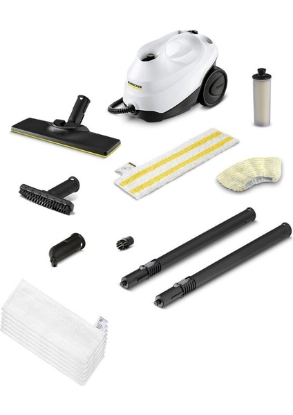 Sc 3 Easyfix Buharlı Temizleyici 30 Sn Hızlı Isınma, Kimyasal gerektirmez Beyaz Buharlı Temizlik Makinesi