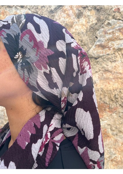 Bordo Zemin Büyük Çiçek Desenli Yazma – Şık ve Rahat Pamuklu Eşarp fiyatları