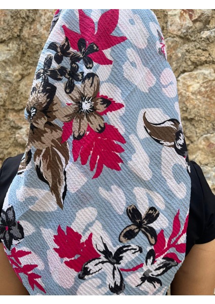 Açık Mavi Zemin Çiçek Desenli Yazma – Pamuk Dokulu Rahat Kullanım indirimleri