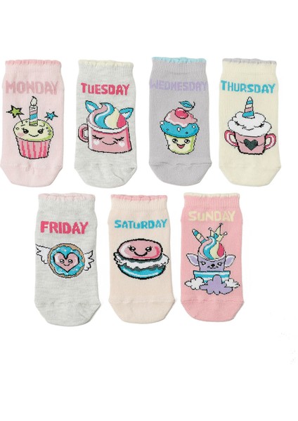Days 7 Lı Ptk-W 5pr Çok Renkli Kız Çocuk 7 Li Çorap