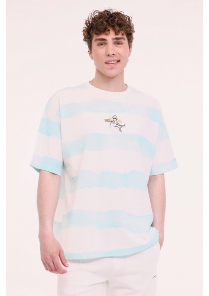 ml Strıpe 11HL110 5pr Turkuaz Erkek Kısa Kol T-Shirt