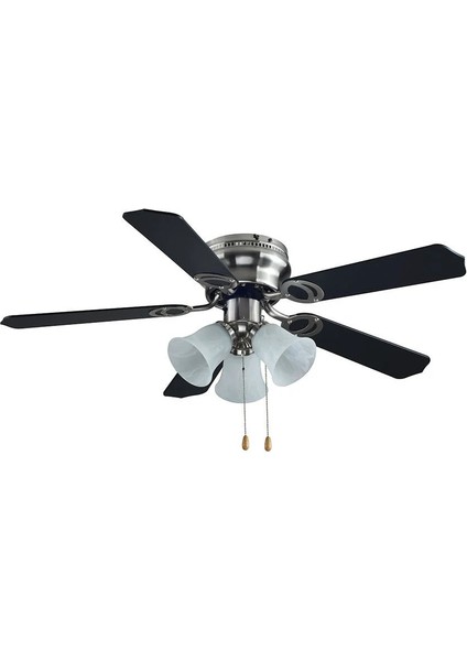 Avizeli 5 Kanatlı 60 Watt 106 cm Nikel 3 Işıklı Tavan Vantilatörü fırsatları