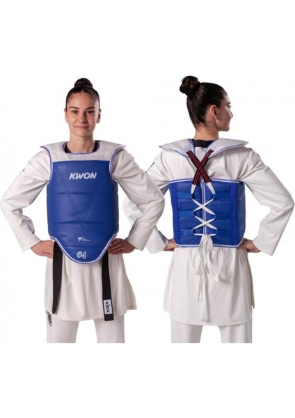 Kore Tarzı Antrenman Wt Onaylı Taekwondo Yarışma Yeleği.çift Taraflı Kadın-Erkek Yarışma Yeleği