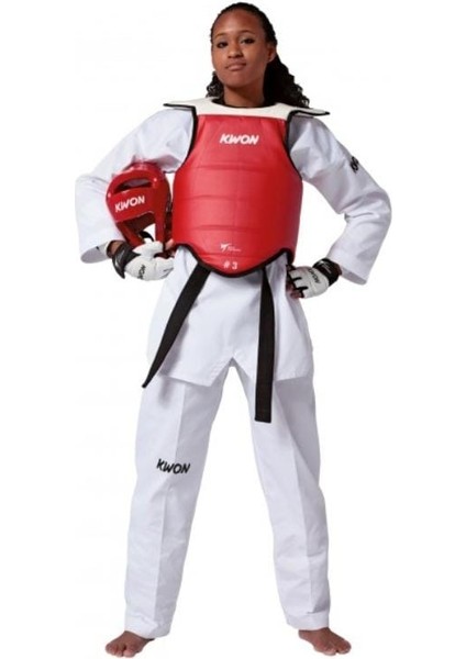 Kore Tarzı Antrenman Wt Onaylı Taekwondo Yarışma Yeleği.çift Taraflı Kadın-Erkek Yarışma Yeleği
