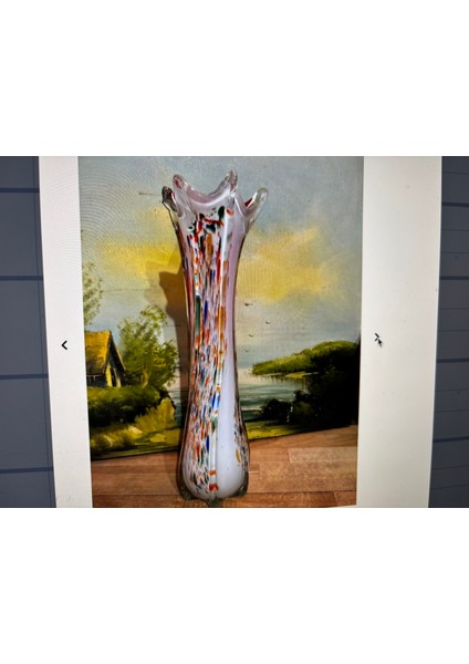 Murano Vazo 39 cm Boyunda - Üst Kenar Kısmında Çok Belli Olmayan Ufak Bir Atık Mevcuttur fırsatları