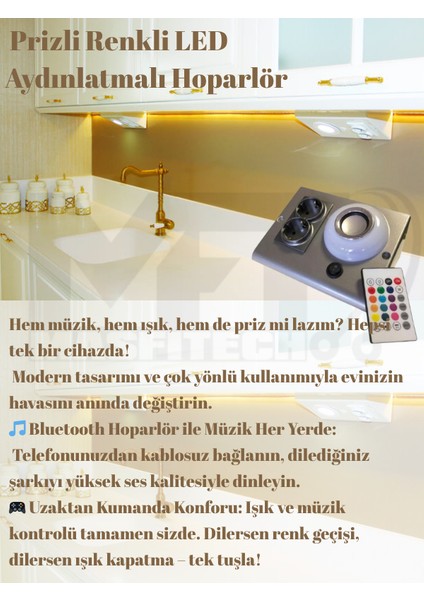 Dolap ve Tezgah Altı Bluetooth Müzik Çalar Prizmatik Venüs Kablolu (5 Metre) fiyatları