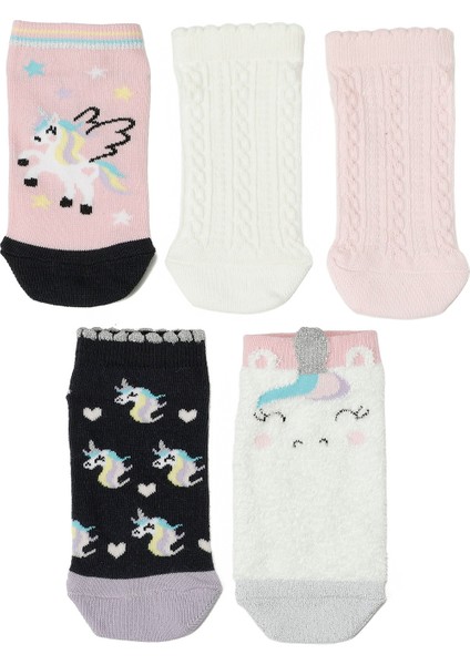 Unı Wınter 5 Lı Ptk-G 5pr Çok Renkli Kız Çocuk 5'li Patik Çorap