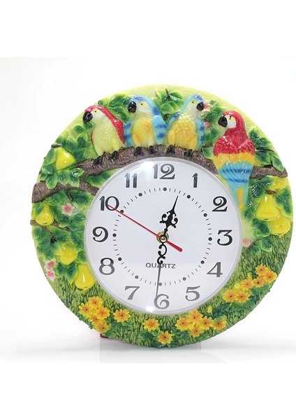 Duvara Asmalı Papağanlı Polyester Saat ALK1537