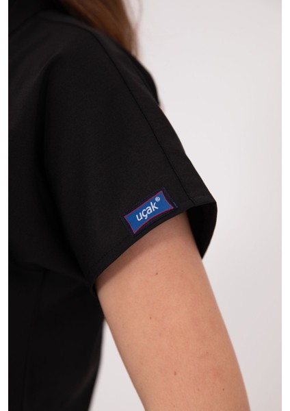 Siyah Myra Premium Likralı Doktor Hemşire Forma Takımı Scrubs Üniforma modelleri