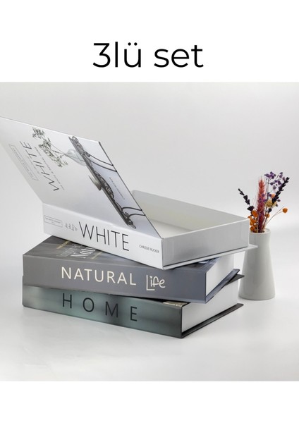 3 Lü Kitap Görünümlü Dekoratif Kutu Seti, Iskandinav Tarz Modern Ev Dekorasyonu, Ofis Kütüphane Dekorasyonu, Hediye Fikirleri fiyatları
