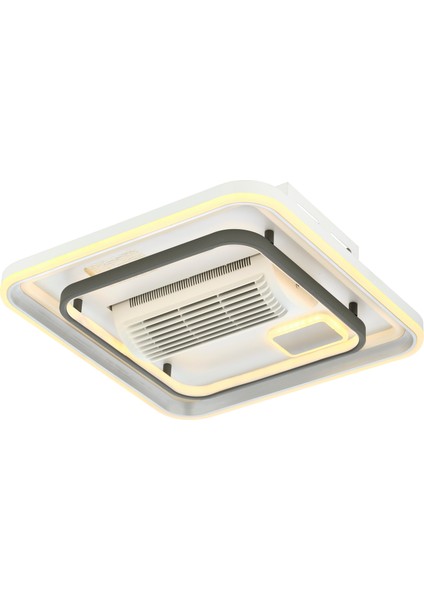 Istek Kare 60W LED Avize Metal Kasa / 3 Renk Işık / Kumandalı Fanlı / Arlux