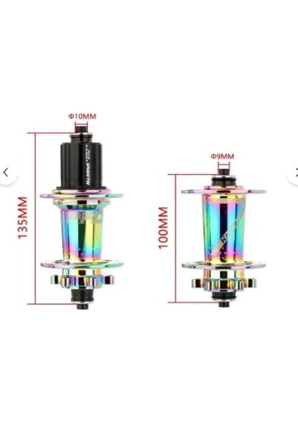 Hassn's Pro 7 32H Rainbow, Colorful Ön-Arka Jant Göbek Takımı, Göbek Seti fiyatları