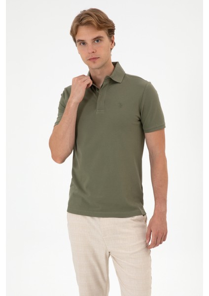 Erkek Koyu Haki Tişört Basic 50306015-VR111