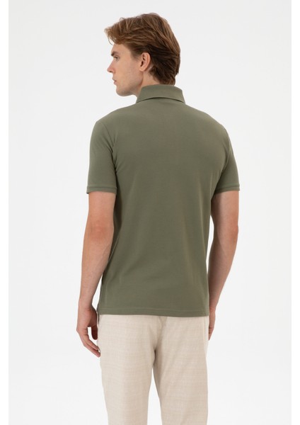 Erkek Koyu Haki Tişört Basic 50306015-VR111 indirimleri