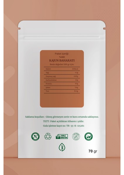 Kajun Baharatı 70 gr fiyatları