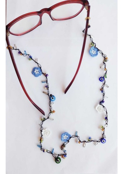 Renkli Boncuklu Motifli Gözlük Ipi