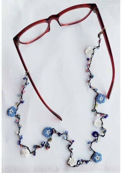 Renkli Boncuklu Motifli Gözlük Ipi