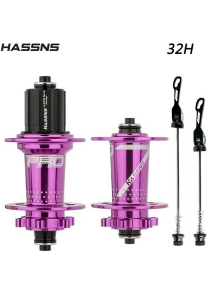 Hassn's Pro 7 32H Mor Ön-Arka Jant Göbek Takımı, Göbek Seti