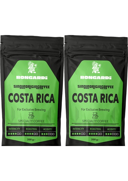 Kosta Rika Yöresel Single Orjin Nitelikli Kahve 2X200G (Çekirdek Veya Öğütülmüş Seçilebilir)