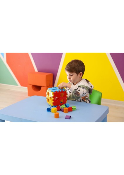 Bultak Küp Şekil Eşleştirme Oyuncağı 1 Yaş+ Montessori Eğitim Seti (12 Parça)