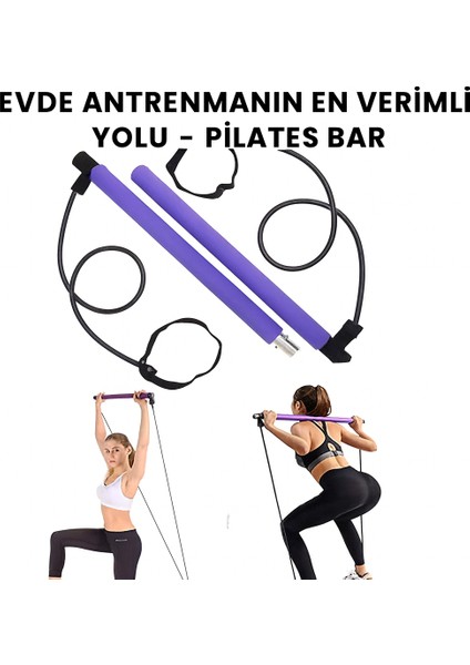 Portatif Çubuklu Direnç Lastiği Egzersiz Aleti – Tüm Vücut Antrenmanı