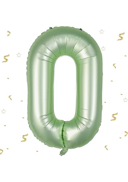 0 Rakamı Su Yeşili Folyo Balon 40 Inch 90 cm