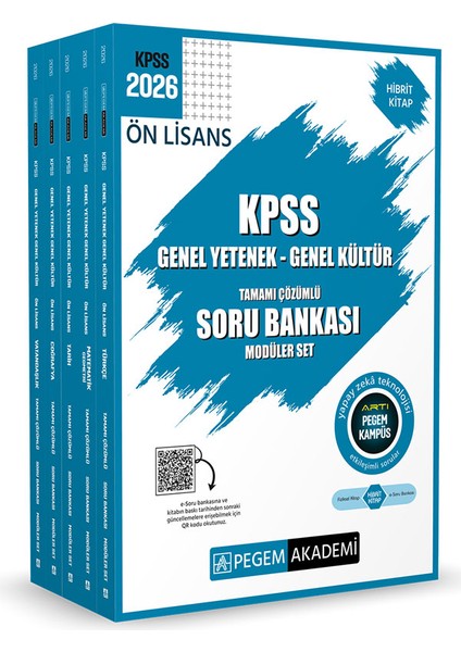 2026 Kpss Ön Lisans Soru Bankası Modüler Set Genel Yetenek Genel Kültür Tamamı Çözümlü (5 Kitap)