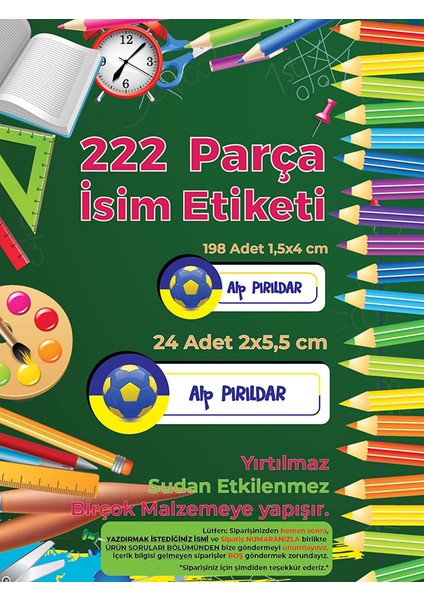 Okul Etiketi, Kalem Defter Etiketi, FB Defter Etiketi - 222 Adet Folyo Sticker