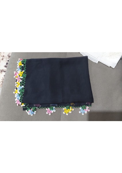 El Emeği, Tığ Işi, Motifli Namaz Örtüsü Siyah Renk