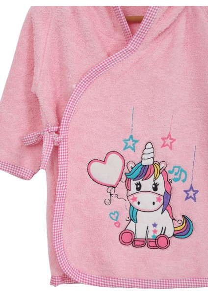 %100 Pamuk Kapüşonlu Bebek Çocuk Bornoz Havlu Pembe fiyatları