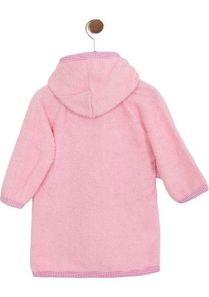 %100 Pamuk Kapüşonlu Bebek Çocuk Bornoz Havlu Pembe modelleri