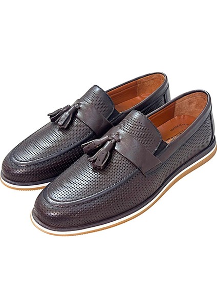 Püsküllü Hakiki Deri Yumuşak ve Esnek Loafer Erkek Ayakkabı