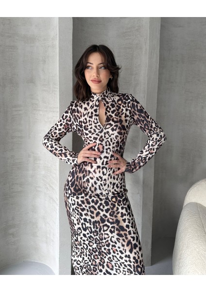 Öpücük Yaka Maxi Boy Desenli Elbise fiyatları