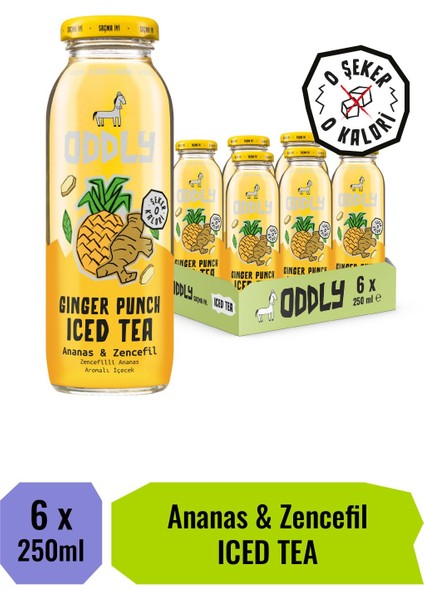 Gınger Punch Soğuk Çay Cam Yeşilçay Ananas Zencefil 250 ml x 6 Adet