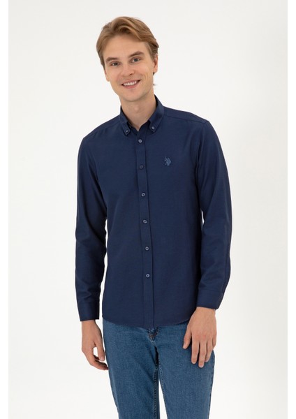 Erkek Lacivert Gömlek Basic 50316723-VR033