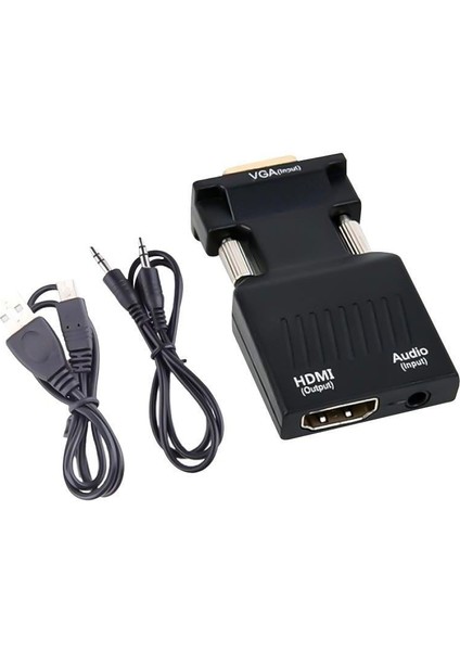 PM-4276 VGA To HDMI Görüntü Ses Çevirici Audio Girişli Adaptör 1080HD 5V1A Mini USB Güç Girişli modelleri